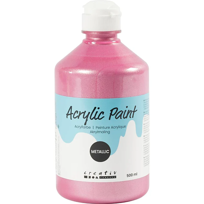 Acrylfarbe metallic, Metallic, Rosa, 500 ml/ 1 Fl. [HOB-32216]