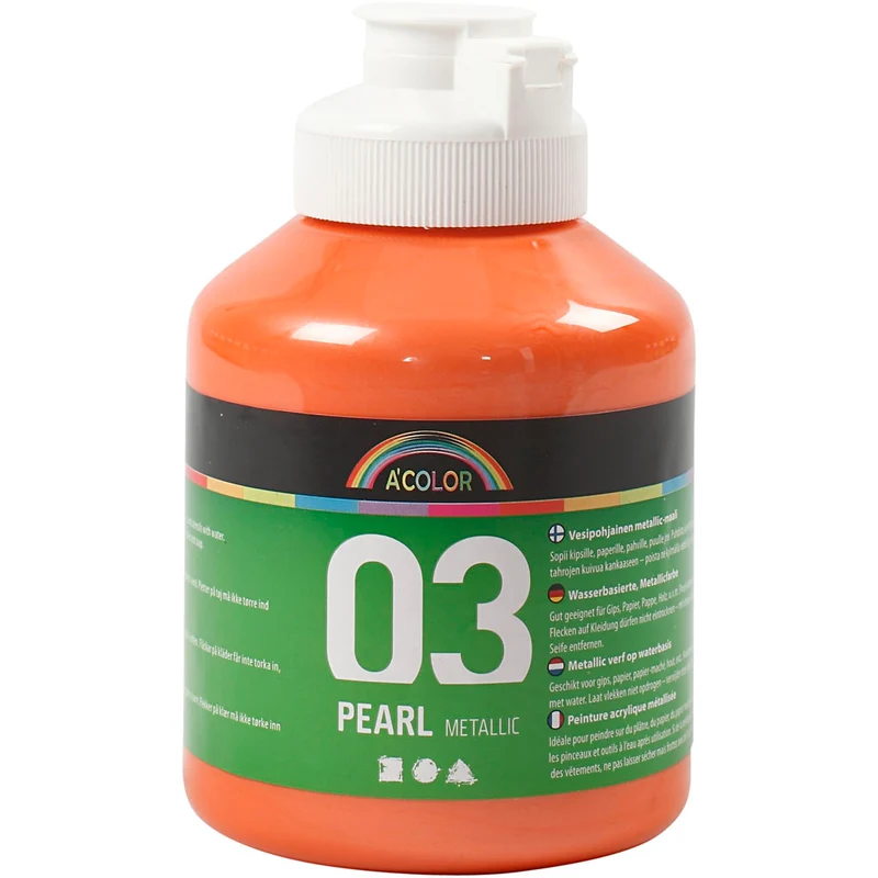 Acrylfarbe metallic, Metallic, Orange, 500 ml/ 1 Fl. [HOB-32212]
