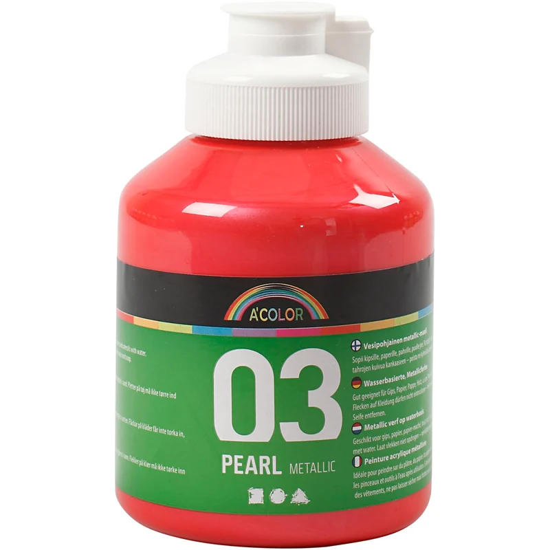 Acrylfarbe metallic, Metallic, Rot, 500 ml/ 1 Fl. [HOB-32210]