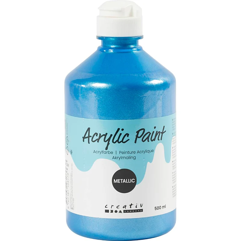 Acrylfarbe metallic, Metallic, Blau, 500 ml/ 1 Fl. [HOB-32208]