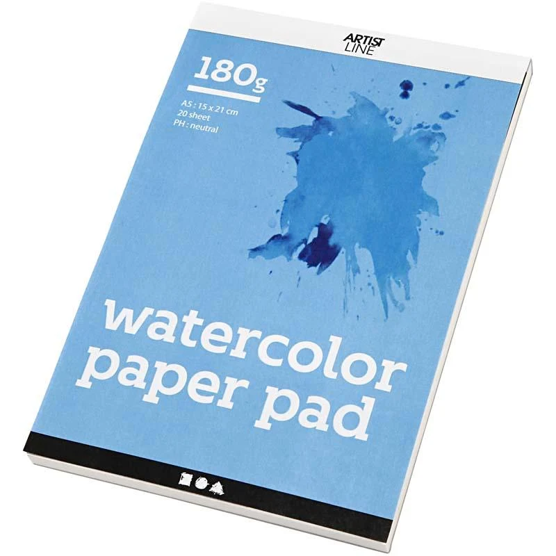 Aquarellblock, A5, Blatt 148x210 mm, 180 g, Weiß, 20 Bl./ 1 Stk [HOB-22108]