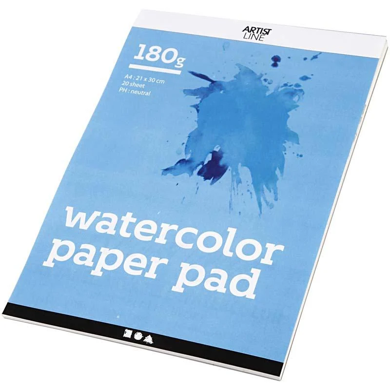 Aquarellblock, A4, Blatt 210x297 mm, 180 g, Weiß, 20 Bl./ 1 Stk [HOB-22107]