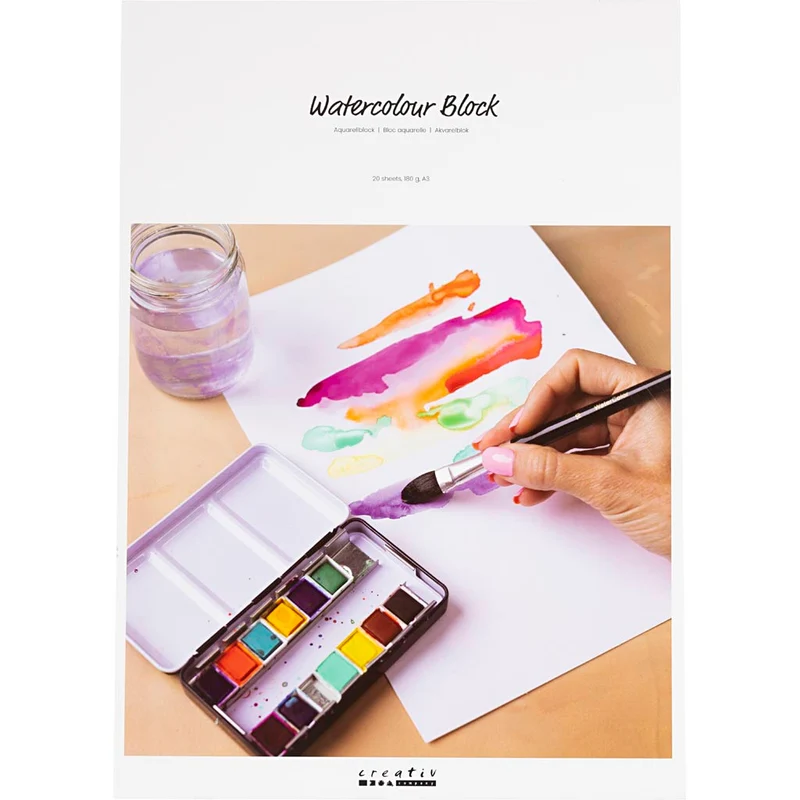 Aquarellblock, A3, Blatt 297x420 mm, 180 g, Weiß, 20 Bl./ 1 Stk [HOB-22106]