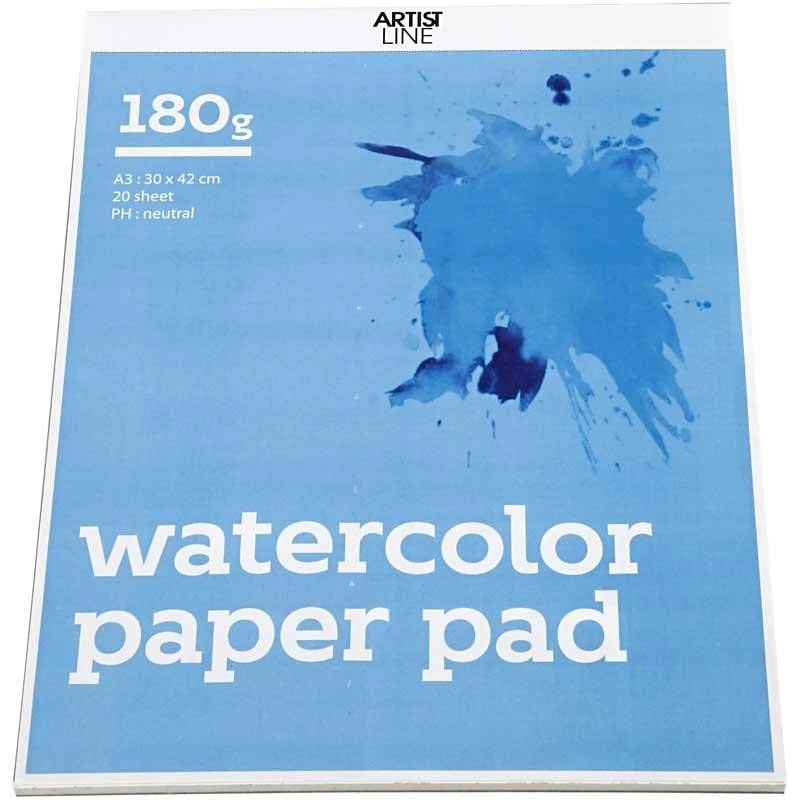 Aquarellblock, A3, Blatt 297x420 mm, 180 g, Weiß, 20 Bl./ 1 Stk [HOB-22106]
