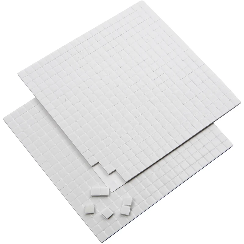 3D-Klebepads, Größe 5x5 mm, Dicke 2 mm, Weiß, 2x400 Stck., 2 Bl./ 1 Pck [HOB-24639]