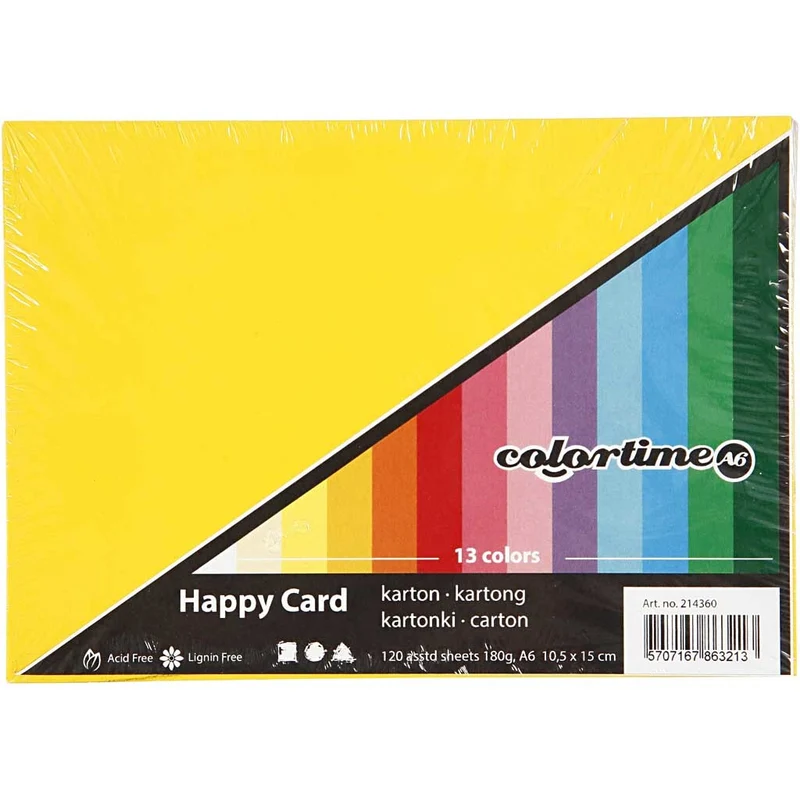 Bastelkarton Frühling, A6, Blatt 105x148 mm, 180 g, Sortierte Farben, 120 Bl. sort./ 1 Pck [HOB-214360]