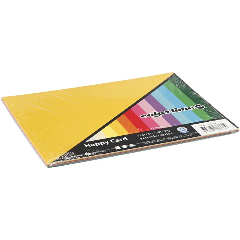 Bastelkarton Frühling, A4, Blatt 210x297 mm, 180 g, Sortierte Farben, 30 Bl. sort./ 1 Pck [HOB-214340]