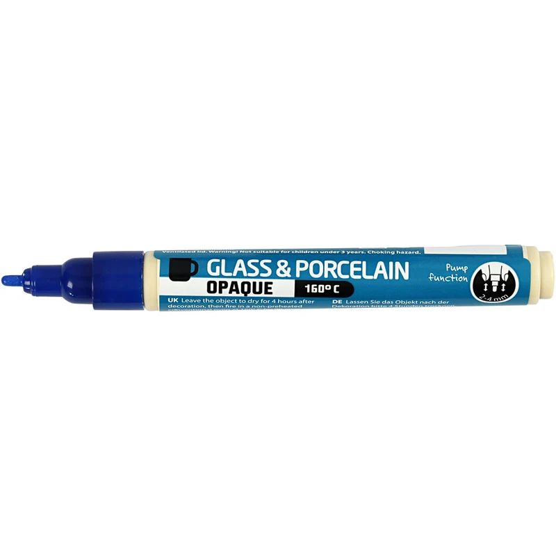 Glas- und Porzellanmalstift, Strichstärke 2-4 mm, Deckend, Dunkelblau, 1 Stk [HOB-31322]