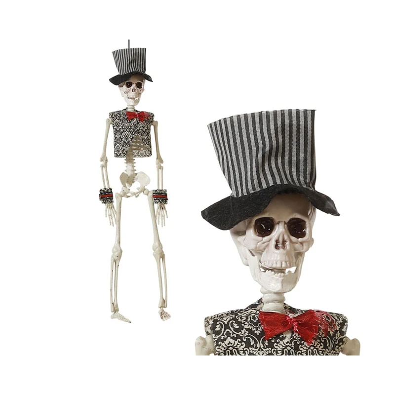 Halloween Decorations Dead Groom Skeleton 40 cm White Black