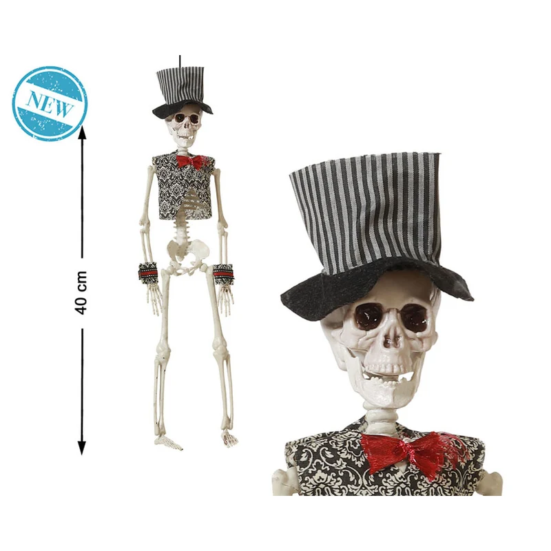 Halloween Decorations Dead Groom Skeleton 40 cm White Black