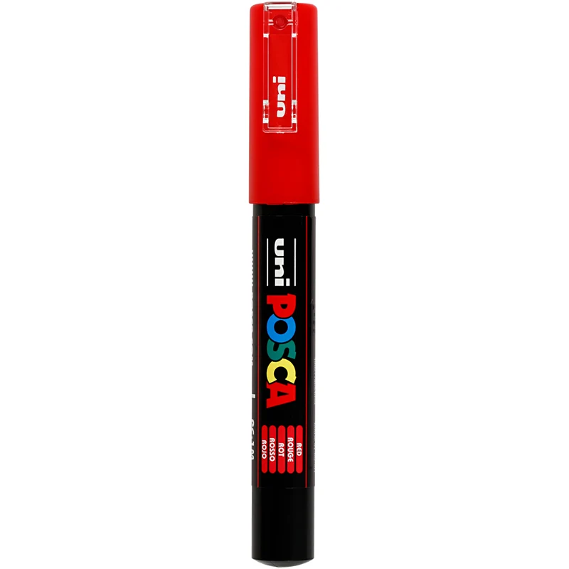Posca Marker , Nr. PC-1M, Strichstärke 0,7 mm, extrafein, Rot, 1 Stk [HOB-273040]