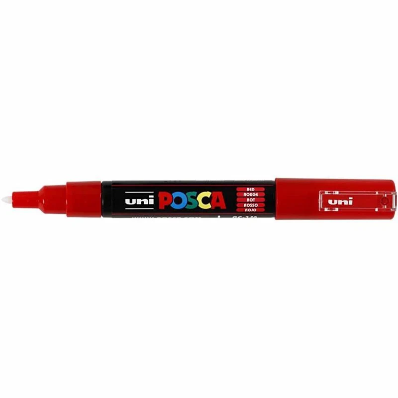 Posca Marker , Nr. PC-1M, Strichstärke 0,7 mm, extrafein, Rot, 1 Stk [HOB-273040]