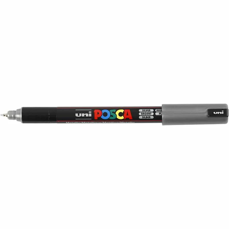 Posca Marker , Nr. PC-1MR, Strichstärke 0,7 mm, extrafein, Silber, 1 Stk [HOB-272805]