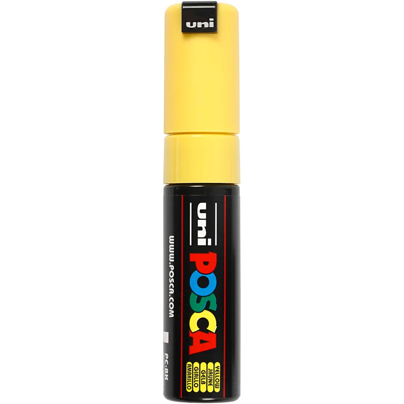 Posca Marker , Nr. PC-8K, Strichstärke 8 mm, breit, Gelb, 1 Stk [HOB-278044]