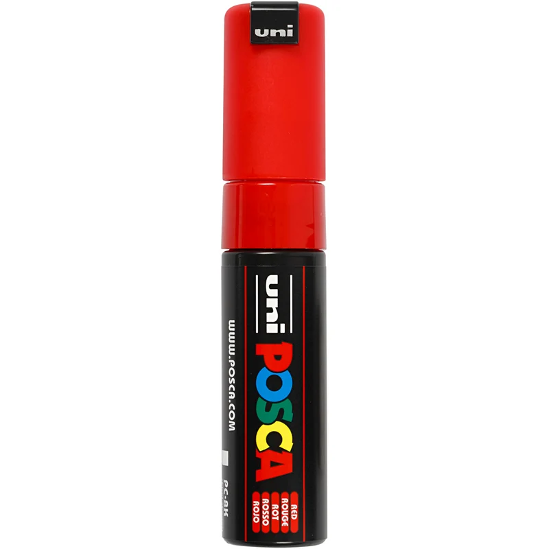 Posca Marker , Nr. PC-8K, Strichstärke 8 mm, breit, Rot, 1 Stk [HOB-278040]