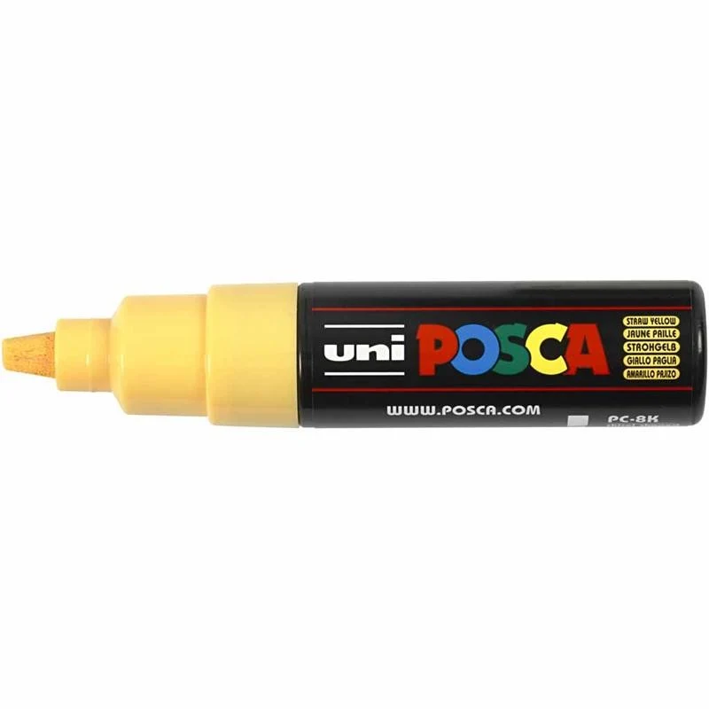 Posca Marker , Nr. PC-8K, Strichstärke 8 mm, breit, Strohgelb, 1 Stk [HOB-278038]