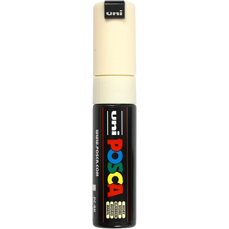 Posca Marker , Nr. PC-8K, Strichstärke 8 mm, breit, Elfenbein, 1 Stk [HOB-278019]