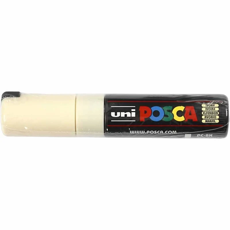 Posca Marker , Nr. PC-8K, Strichstärke 8 mm, breit, Elfenbein, 1 Stk [HOB-278019]