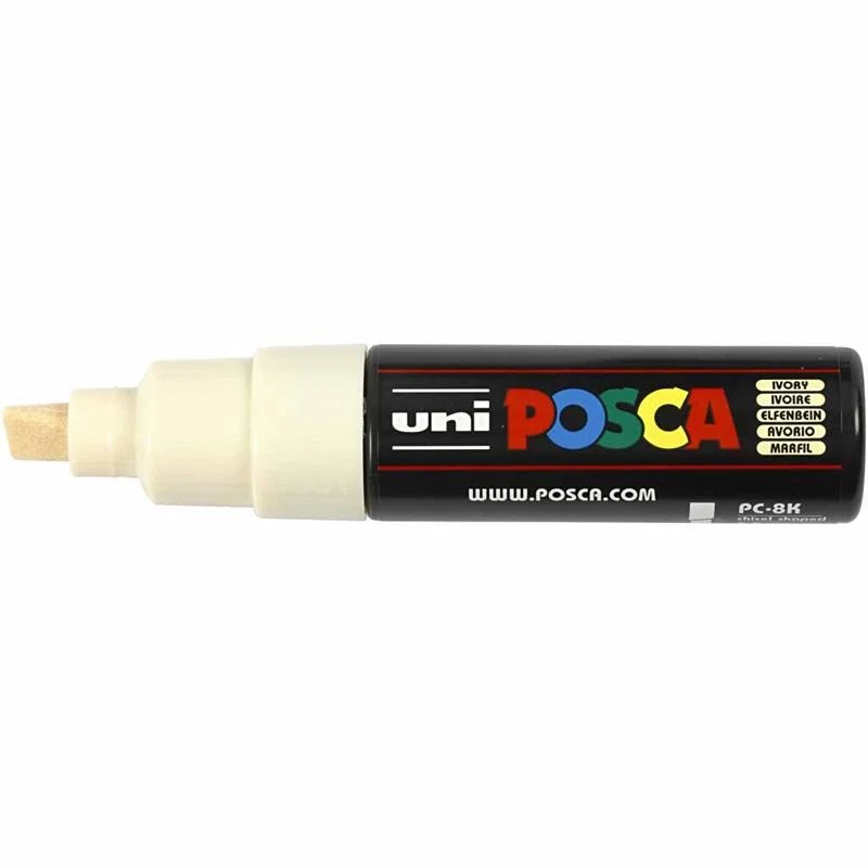 Posca Marker , Nr. PC-8K, Strichstärke 8 mm, breit, Elfenbein, 1 Stk [HOB-278019]