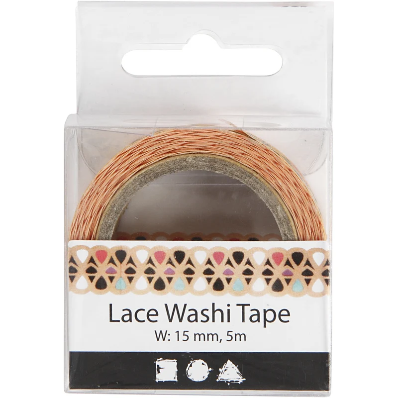Washi Tape, B 15 mm, 5 m/ 1 Rolle [HOB-25264]