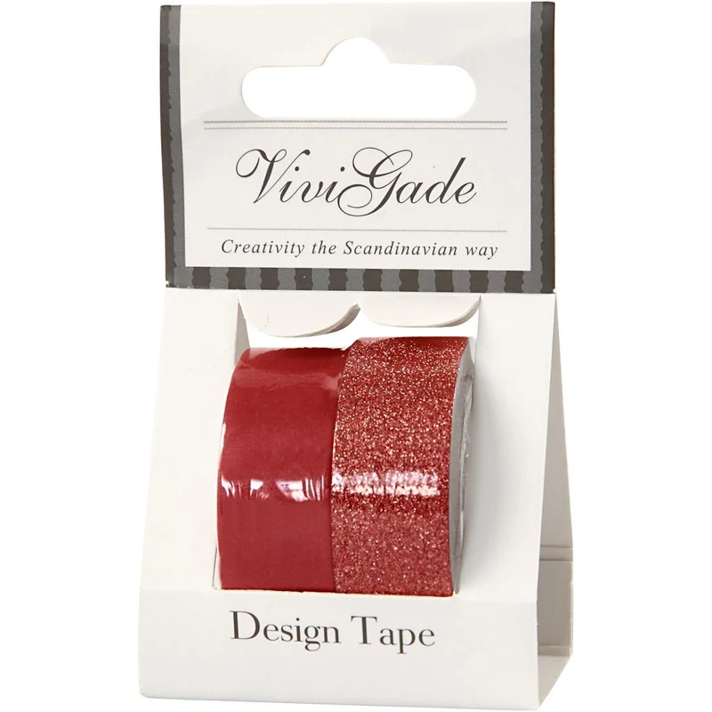 Design-Klebeband, B 15 mm, Rot, 2 Rolle/ 1 Pck [HOB-25232]
