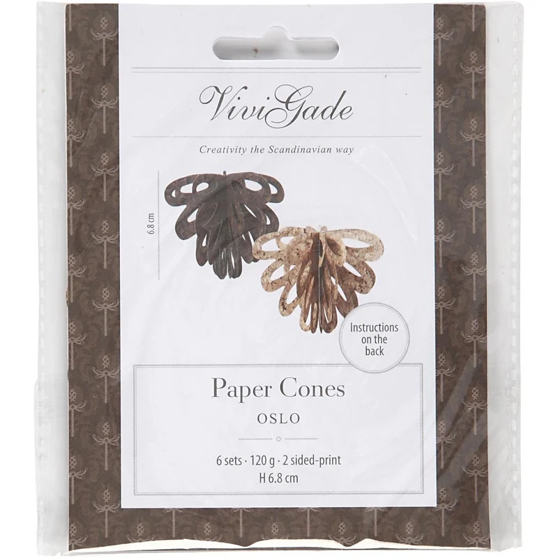 Papierzapfen, H 6,8 cm, 120 g, 6 Stk/ 1 Pck [HOB-25230]