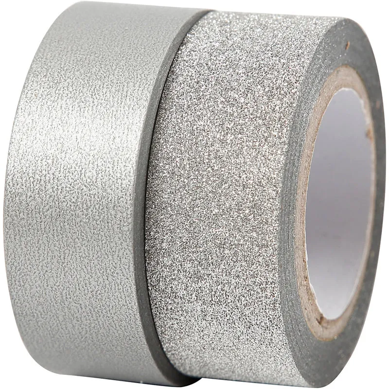 Design-Klebeband, B 15 mm, Silber, 2 Rolle/ 1 Pck [HOB-25221]