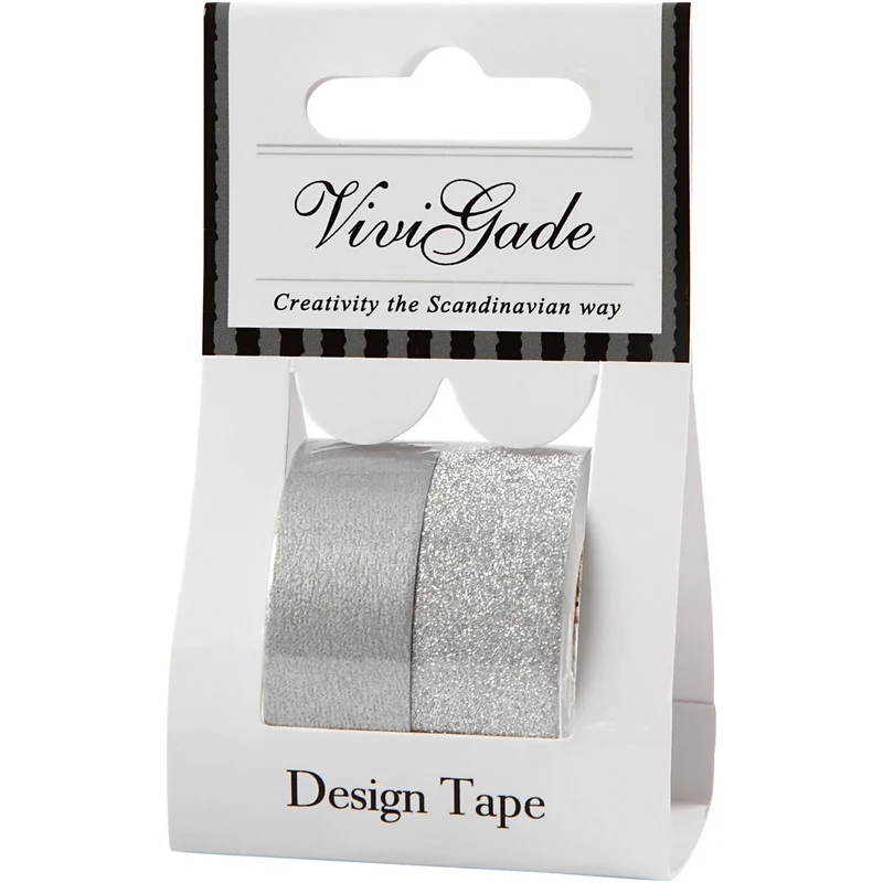 Design-Klebeband, B 15 mm, Silber, 2 Rolle/ 1 Pck [HOB-25221]