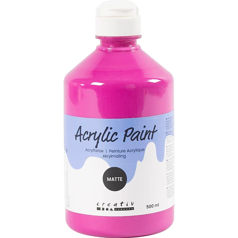 Acrylfarbe Matt, Pink, 500 ml/ 1 Fl. [HOB-32120]