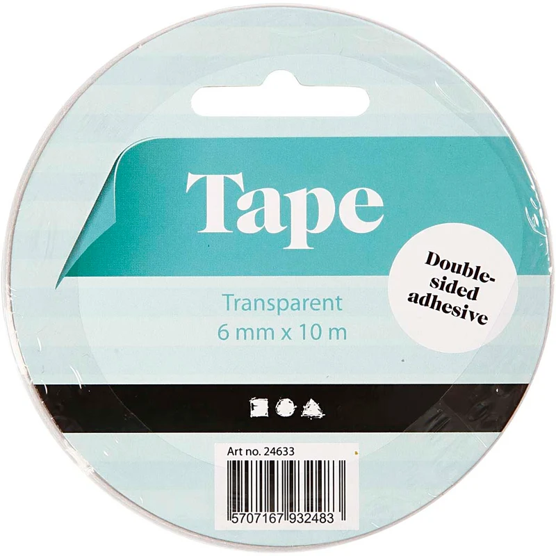 Doppelseitiges Klebeband, B 6 mm, 10 m/ 1 Rolle [HOB-24633]