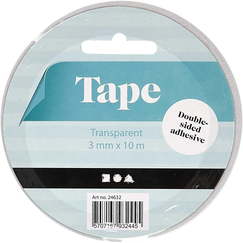 Doppelseitiges Klebeband, B 3 mm, 10 m/ 1 Rolle [HOB-24632]
