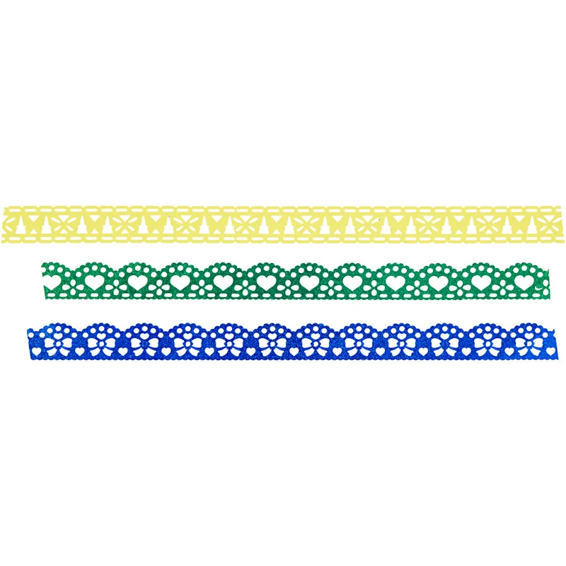 Klebeband mit Spitzenmuster - Sortiment, B 15 mm, Sortierte Farben, 56x3 m/ 1 Pck [HOB-24614]