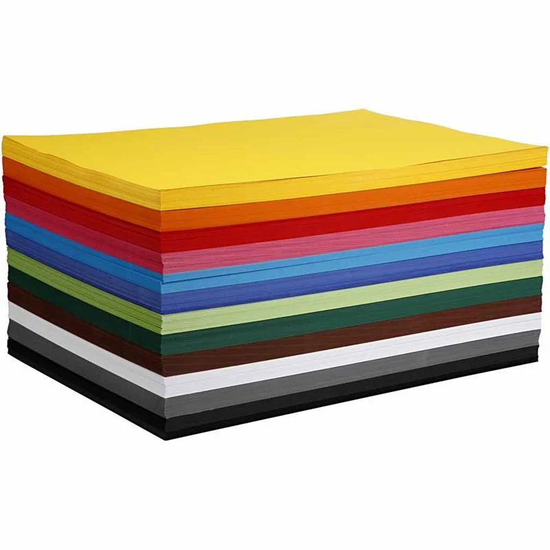 Farbkarton, A2, Blatt 420x594 mm, 180 g, Sortierte Farben, 12x100 Bl./ 1 Pck [HOB-21429]