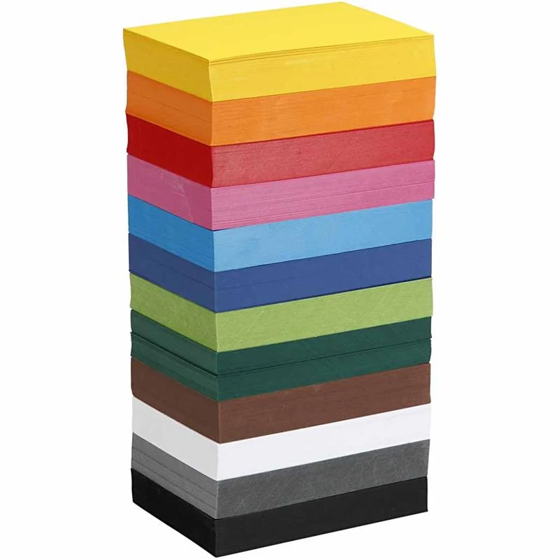 Farbkarton, A6, Blatt 105x148 mm, 180 g, Sortierte Farben, 12x100 Bl./ 1 Pck [HOB-21428]