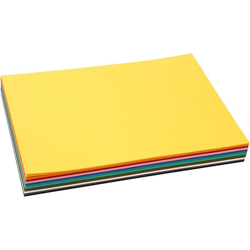 Farbkarton, A4, Blatt 210x297 mm, 180 g, Sortierte Farben, 12x10 Bl./ 1 Pck [HOB-214270]