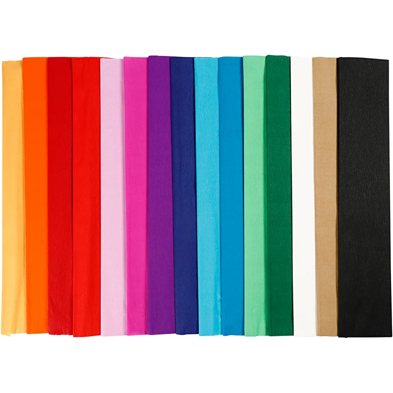 Krepppapier, L 2,5 M, B 50 cm, 22 g, Sortierte Farben, 60 Lage/ 1 Pck [HOB-209021]