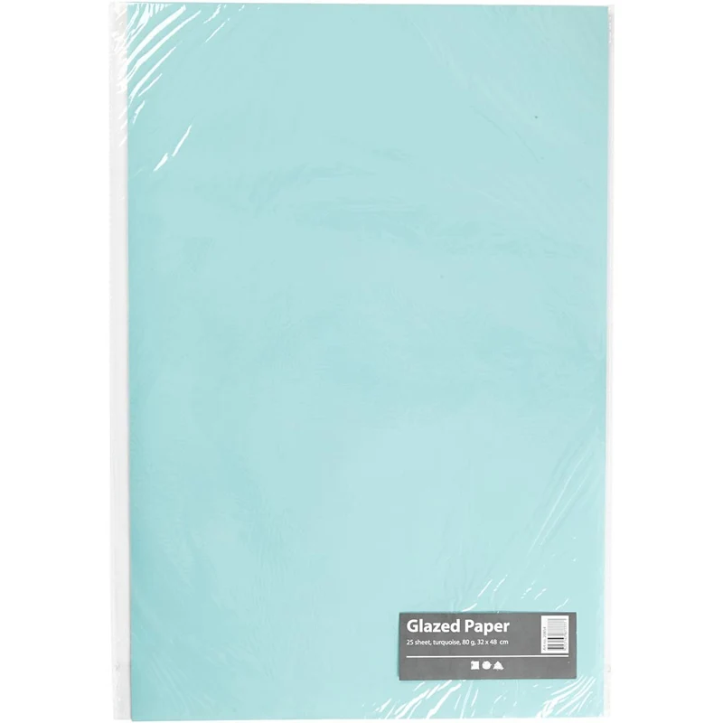 Glanzpapier, Blatt 32x48 cm, 80 g, Türkis, 25 Bl./ 1 Pck [HOB-20854]