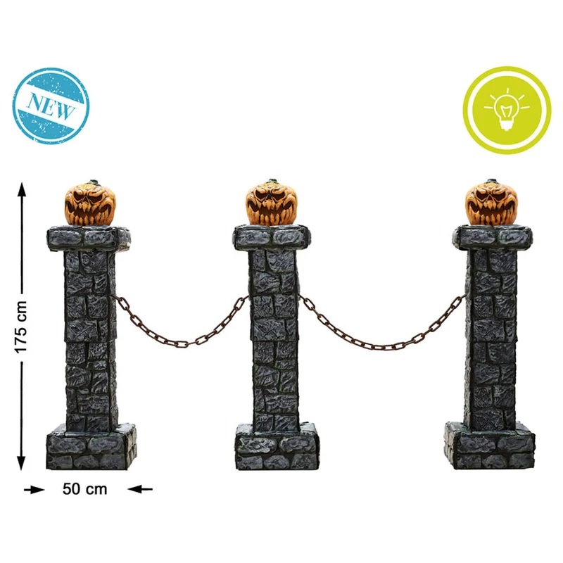 Halloween Decorations 200 x 175 x 46 cm Orange (3 Pieces) (3 Units)
