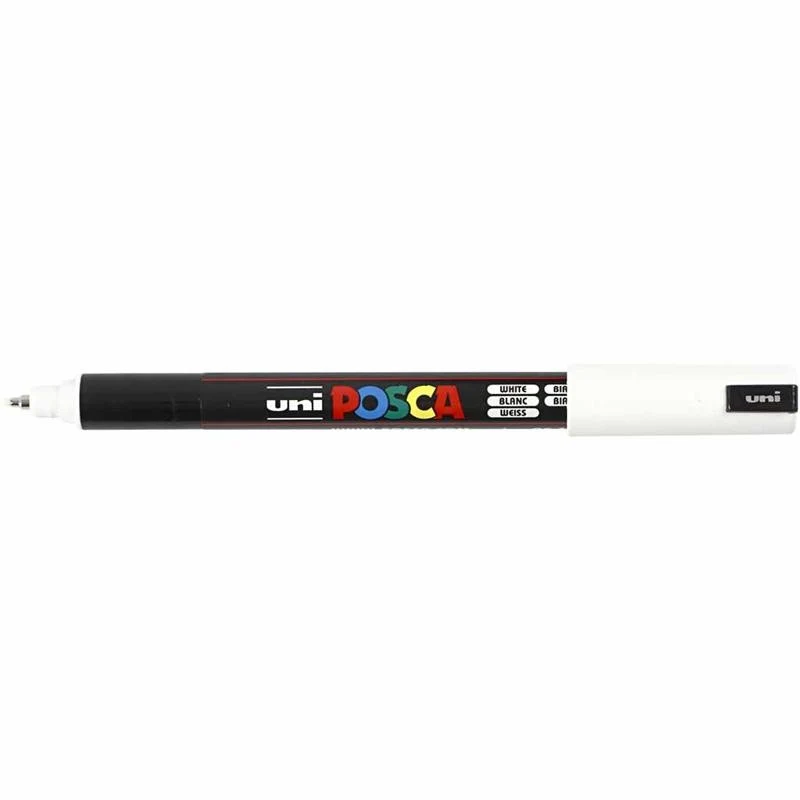 Posca Marker , Nr. PC-1MR, Strichstärke 0,7 mm, extrafein, Weiß, 1 Stk [HOB-272052]