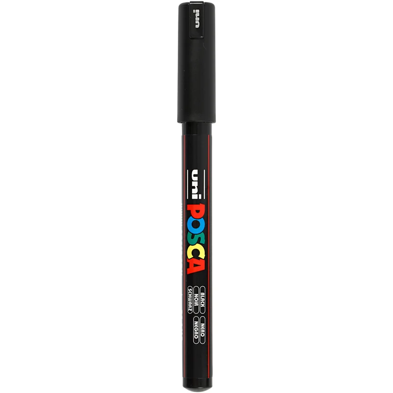 Posca Marker , Nr. PC-1MR, Strichstärke 0,7 mm, extrafein, Schwarz, 1 Stk [HOB-272046]