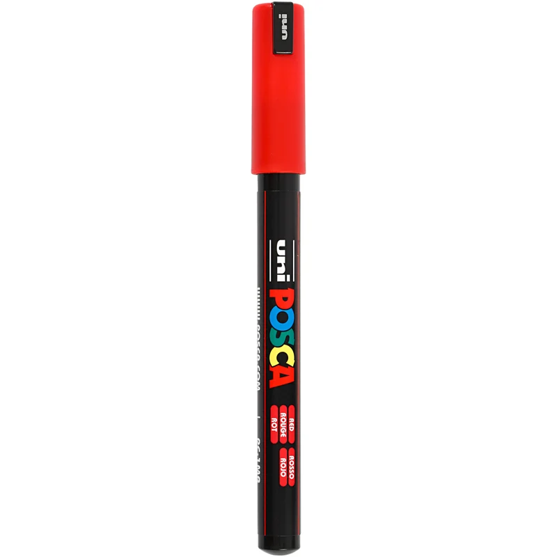 Posca Marker , Nr. PC-1MR, Strichstärke 0,7 mm, extrafein, Rot, 1 Stk [HOB-272040]
