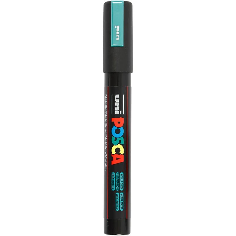 Posca Marker , Nr. PC-5M, Strichstärke 2,5 mm, Medium, Metallic-Grün, 1 Stk [HOB-276870]