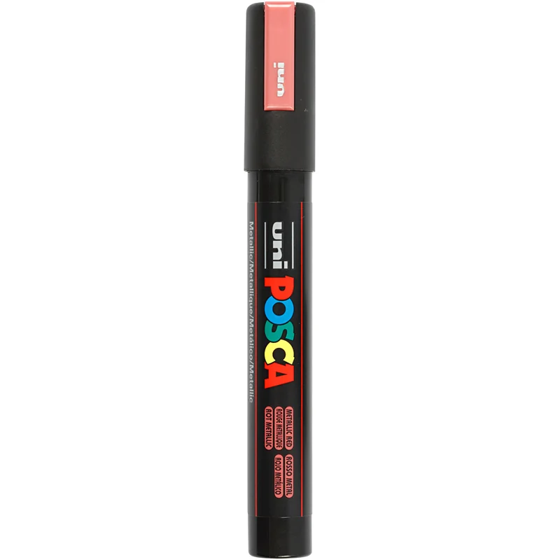 Posca Marker , Nr. PC-5M, Strichstärke 2,5 mm, Medium, Metallic-Rot, 1 Stk [HOB-276860]