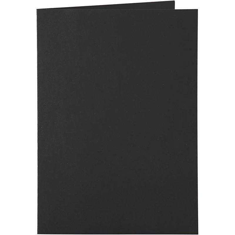 Karten & Kuverts, Kartengröße 10,5x15 cm, Umschlaggröße 11,5x16,5 cm, 110+230 g, Schwarz, 6 Set/ 1 Pck [HOB-23020]