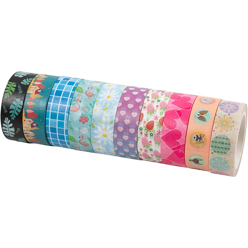 Washi Tape - Set, B 15 mm, 10x10 m/ 1 Pck [HOB-25215]