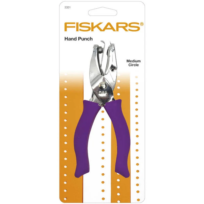 Fiskars Hand-Motivstanzer, Mittelgroße Kreise, Lochgröße 3 mm, 1 Stk [HOB-2351]
