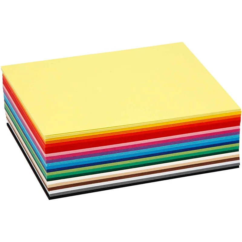 Bastelkarton, farbig, A6, Blatt 105x148 mm, 180 g, Sortierte Farben, 300 Bl. sort./ 1 Pck [HOB-21426]