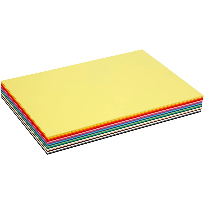 Bastelkarton, farbig, A3, Blatt 297x420 mm, 180 g, Sortierte Farben, 300 Bl. sort./ 1 Pck [HOB-21423]