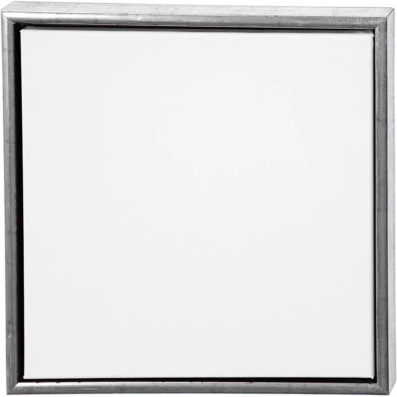 Leinwand mit Holzrahmen, Größe 40x40 cm, 360 g, Antiksilber, Weiß, 1 Stk [HOB-25757]