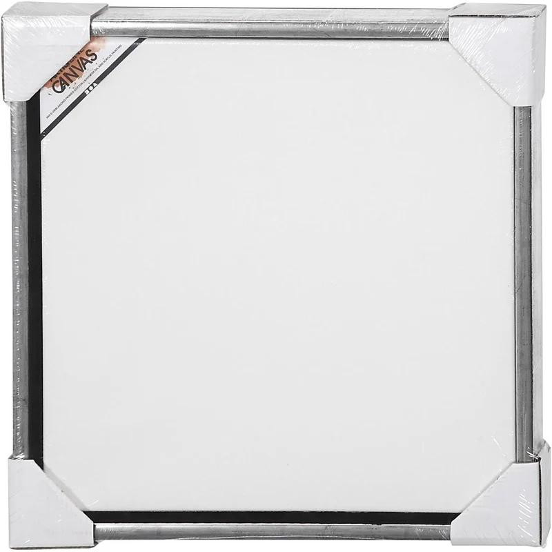 Leinwand mit Holzrahmen, Größe 40x40 cm, 360 g, Antiksilber, Weiß, 1 Stk [HOB-25757]